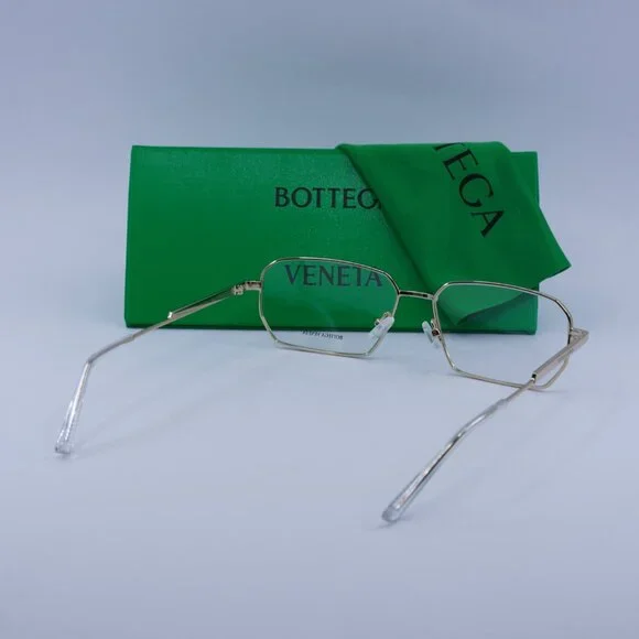 Bottega Veneta BV1073O 002 Rectangle Eyeglasses – Gold 56mm display picture 1